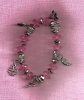 Modeschmuck Armband rosa-silber mit Einhngern