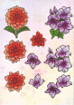 3D-Stanzbogen Blumen