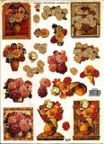 3D - Glimmerbgen - Motiv Herbstliche Blumengestecke