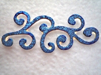 Chipboard - Glitter Ornamente - blau