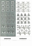 1 Stickerbogen - Weihnachten - Motiv Weihnachtsdeko - silber