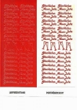 1 Bogen Sticker - Glckliches Neues Jahr - rot