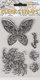 Clear-Stamps -  Schmetterling, Blten, Schriftzug