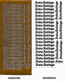 1 Stickerbogen - Schriftzge - Frohe Festtage - gold