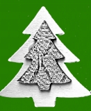 Weihnachtsdekoration Glitzer-Tannenbume aus Holz mit Klebepunkt