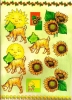 3D-Stanzbogen Tiere, Sonne, Sonnenblumen