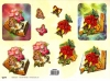 3D-Stanzbogen, geprgt Blumenbuch