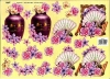 3D-Bogen, geprgt - Motiv Japanische Vasen und Fcher