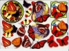 3D-Bogen, geprgt - Motiv Runde Schmetterlingsbilder