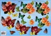 3D-Bogen, geprgt - Motiv Rosen und Schmetterlinge