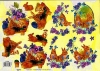 3D-Bogen, geprgt - Motiv Osterhasi unter Blumen