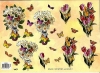 3D-Bogen, geprgt - Motiv Margariten-Tulpen-Schmetterlinge