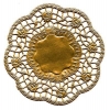Barockdeckchen mit Rosenrand - glnzend - gold
