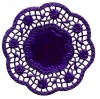 Barockdeckchen mit Rosenrand - glnzend - lila