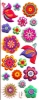 Plastische Sticker Blumen und Schmetterlinge