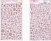 Glitter Sticker Zahlen Buchstaben Symbole - rosa