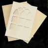 Passepartoutkarte mit Kirchenfensterausschnitt, Einlegeblatt und Umschlag - naturwei