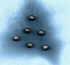 Perlen im Metalllook - schwarz-silber - 1 Stck - Rillenmuster