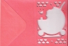 Passepartoutkarte mit Briefumschlag - rosa - Ausschnitt Kinderwagen