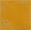 Viereckkarte, gold  mit Perlmuttprgung und Briefumschlag