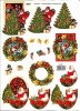 3D-Bogen mit Glimmer - Motiv Tannenbaum und Weihnachtsmann