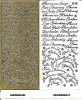 1 Bogen Ziersticker - Gemischte Schriftzge - gold