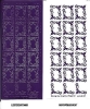 1 Bogen Ziersticker - Verspielte Eckmotive lila